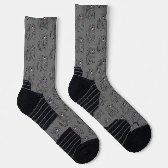 Cute Puli Dog Grey Socks (Right)