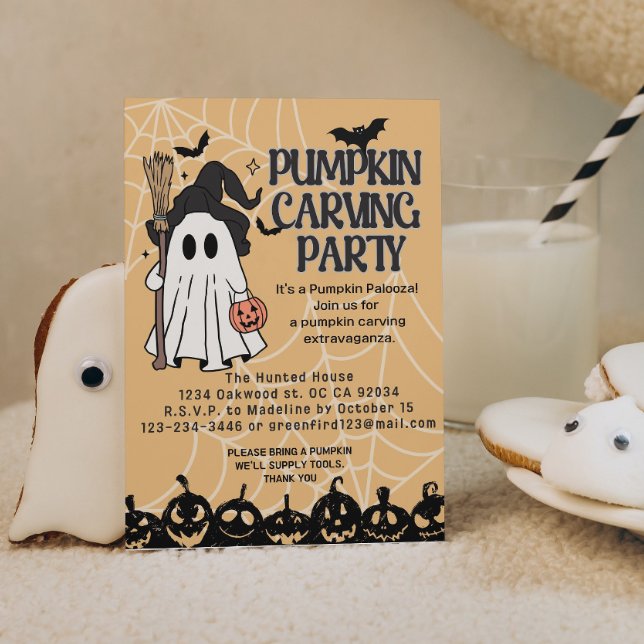 Cute pumkin carving Halloween invitations (Creator Uploaded)