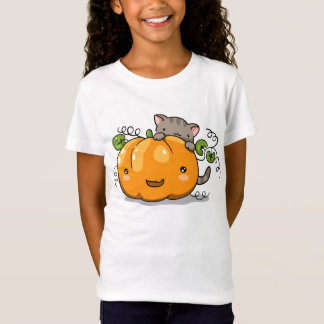 Cute pumpkin and kitten t-shirt