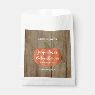 Cute Pumpkin Autumn Fall Rustic Baby Shower Favour Bags
