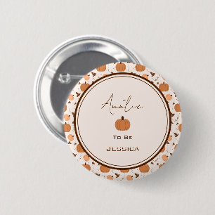 Cute Pumpkin Autumn Gender Neutral Auntie-to-be 6 Cm Round Badge