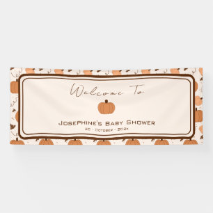 Cute Pumpkin Autumn Gender Neutral Baby Shower Banner