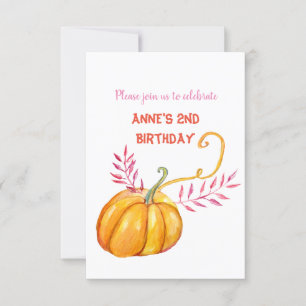Cute Pumpkin Baby Birtdhay Invitation