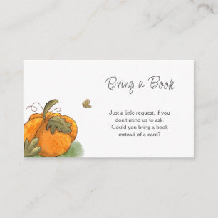 Cute Pumpkin Baby Shower Bring a Book Enclosure Card