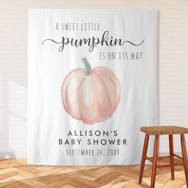 Cute Pumpkin Baby Shower Welcome Tapestry (Creator Uploaded)