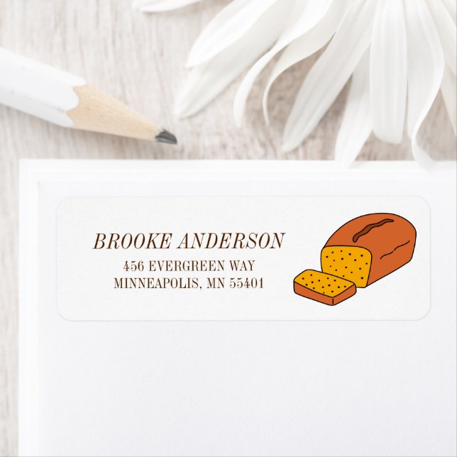 Cute Pumpkin Bread Loaf Fall Return Address (Insitu)