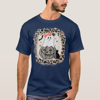Cute Pumpkin Cat Halloween Girl Ghost 523  T-Shirt