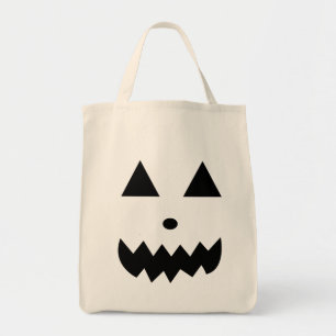 Cute Pumpkin Face Halloween Tote Bag