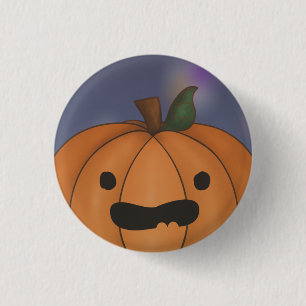 Cute Pumpkin Face Illustration 3 Cm Round Badge
