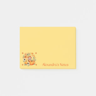 Cute Pumpkin Fairy in Autumn Wreath Post-it Notes