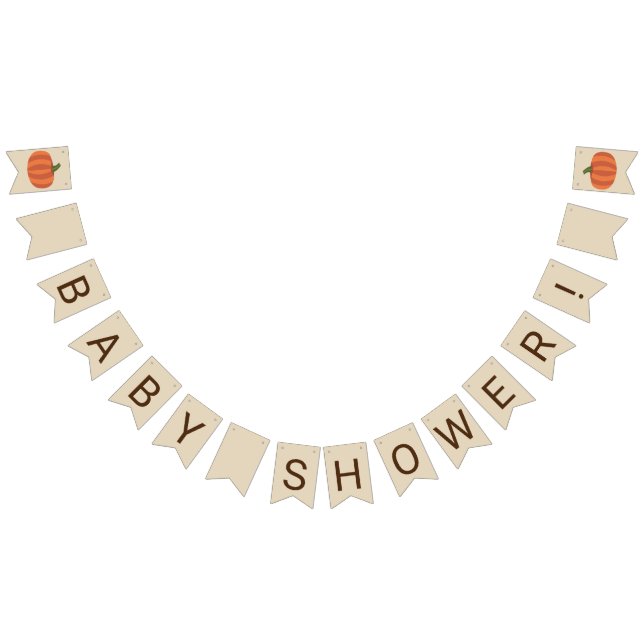Cute Pumpkin Fall Autumn Baby Shower Bunting (All)