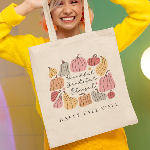 Cute Pumpkin Fall Autumn Custom Tote Bag