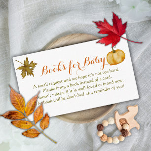 Cute Pumpkin Fall Baby Shower Book Request  Enclosure Card
