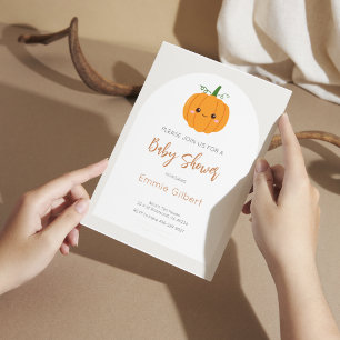 Cute Pumpkin Fall Baby Shower Invitation