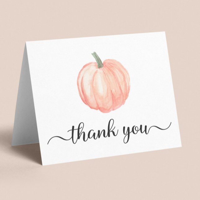 Cute Pumpkin Fall Baby Shower Thank You Card (Creator Uploaded)