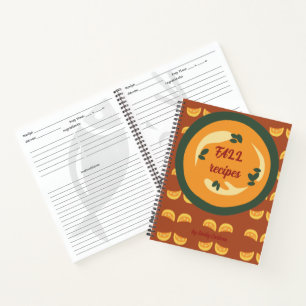 cute pumpkin fall recipes notebook