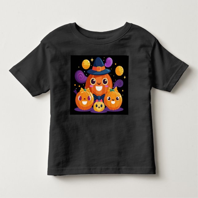 Cute Pumpkin Family Vector Art Toddler T-Shirt (Front)