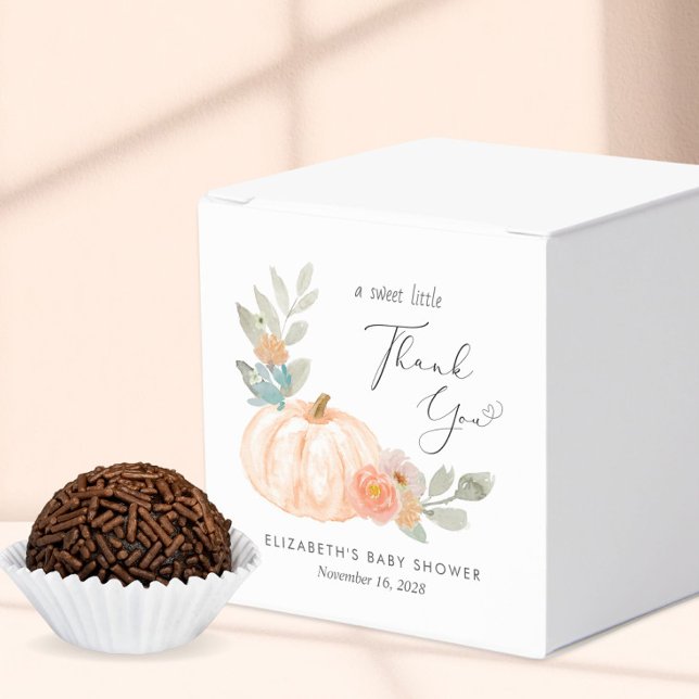 Cute Pumpkin Floral Baby Shower Thank You Favour Box (Creator Uploaded)