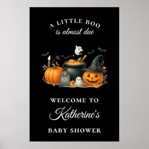 Cute Pumpkin Gender Neutral Halloween Baby Shower Poster
