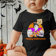 Cute Pumpkin Ghost Boo Happy Halloween