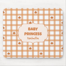 Cute Pumpkin Gingham Mouse Pad