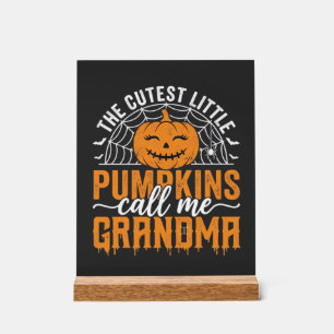 Cute Pumpkin Grandma Halloween Design_1 Acrylic Sign