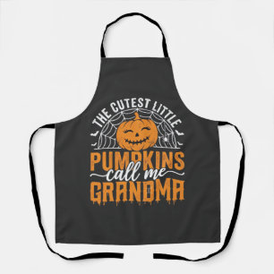Cute Pumpkin Grandma Halloween Design_1 Apron