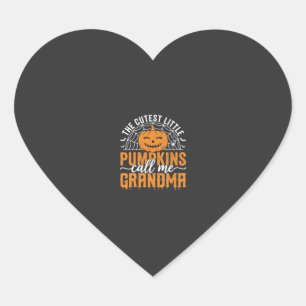 Cute Pumpkin Grandma Halloween Design_1 Heart Sticker