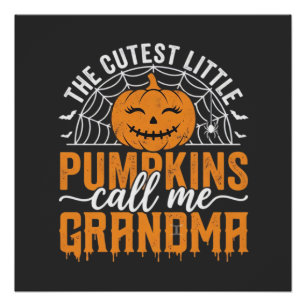 Cute Pumpkin Grandma Halloween Design_1 Poster