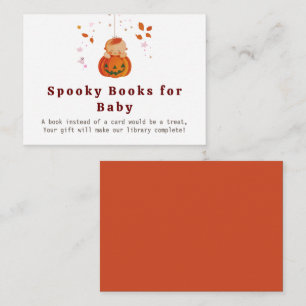 cute Pumpkin Halloween baby shower Books request Enclosure Card