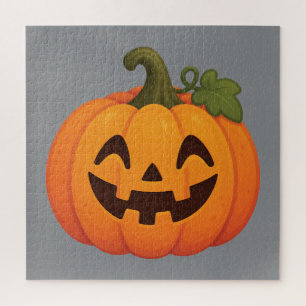 Cute Pumpkin Halloween Cartoon Illustration Jigsaw Puzzle