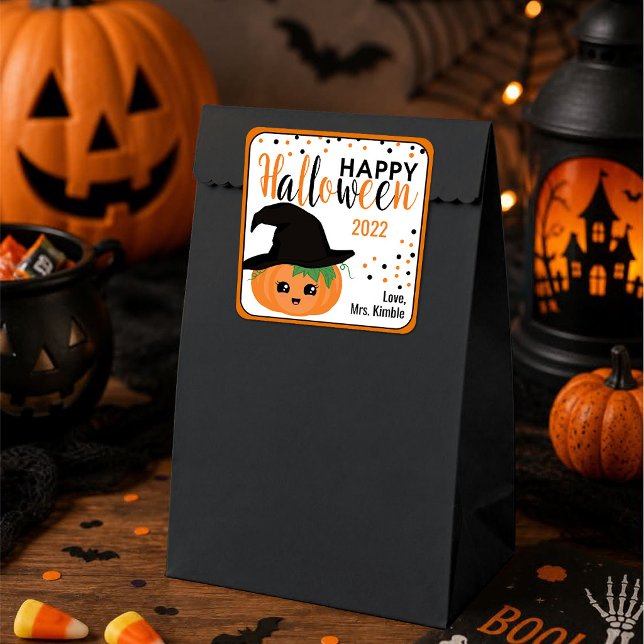 Cute Pumpkin Halloween Gift Sticker & Labels (Creator Uploaded)