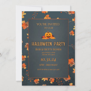 Cute Pumpkin Halloween Invitation Two-Sided