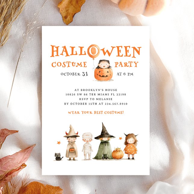 Cute Pumpkin Halloween Kids Party  Invitation (Creator Uploaded)