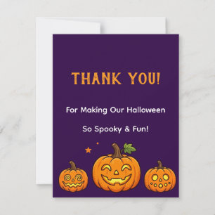 Cute Pumpkin Halloween Party Thank You Card