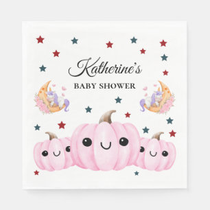 Cute Pumpkin Is On The Way Halloween Baby Shower Napkin