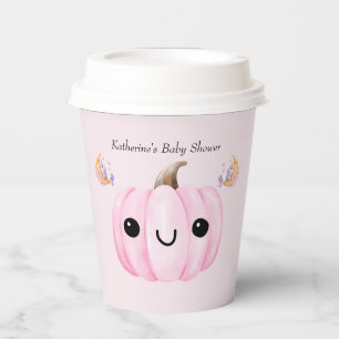 Cute Pumpkin Is On The Way Halloween Baby Shower Paper Cups
