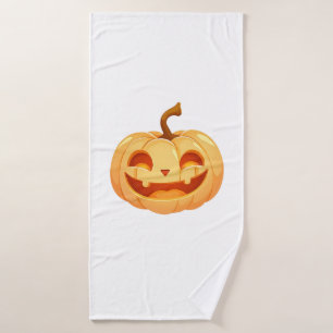 Cute Pumpkin Jack O Lantern Turtle Sea Halloween C Bath Towel