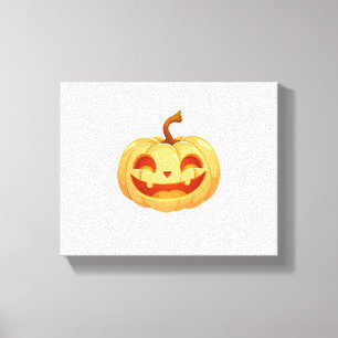 Cute Pumpkin Jack O Lantern Turtle Sea Halloween C Canvas Print