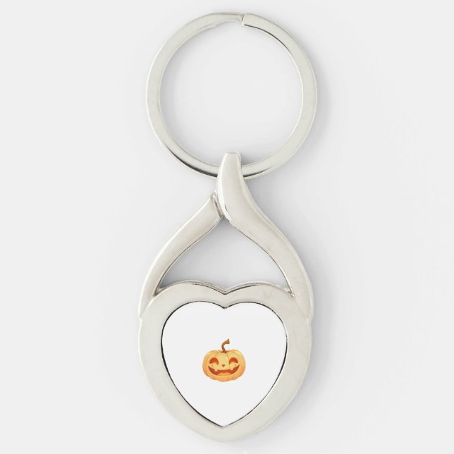 Cute Pumpkin Jack O Lantern Turtle Sea Halloween C Key Ring (Front)