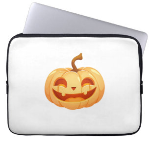Cute Pumpkin Jack O Lantern Turtle Sea Halloween C Laptop Sleeve