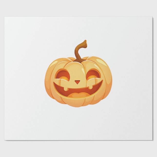 Cute Pumpkin Jack O Lantern Turtle Sea Halloween C Wrapping Paper (Flat)