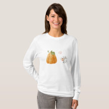 Cute Pumpkin Mouse Fall Watercolor