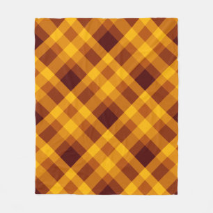 Cute Pumpkin Orange Plaid Medium Fleece Blanket
