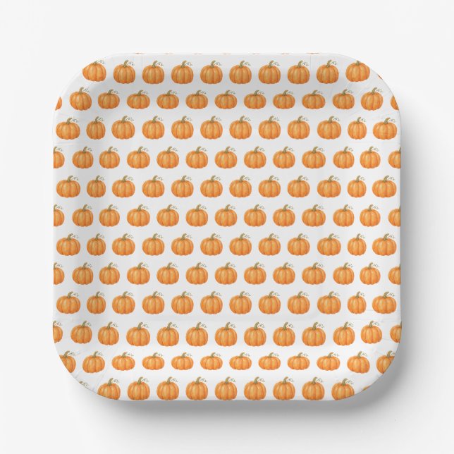 Cute Pumpkin Paper Plate (Front)