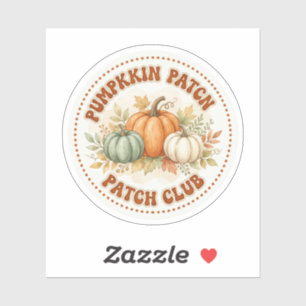 Cute Pumpkin Patch Club Retro Autumn Fall Sticker