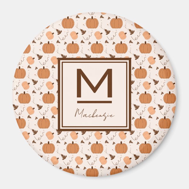 Cute Pumpkin Pattern Magnet (Front)