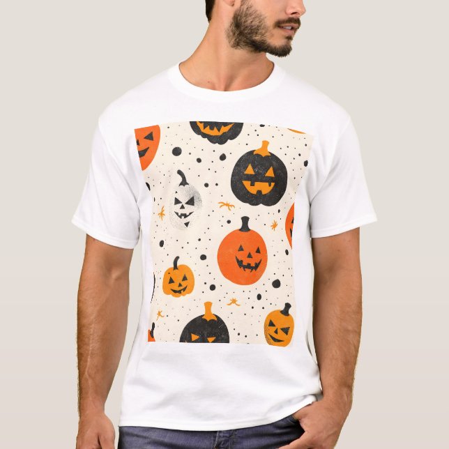 Cute Pumpkin Pattern T-Shirt (Front)