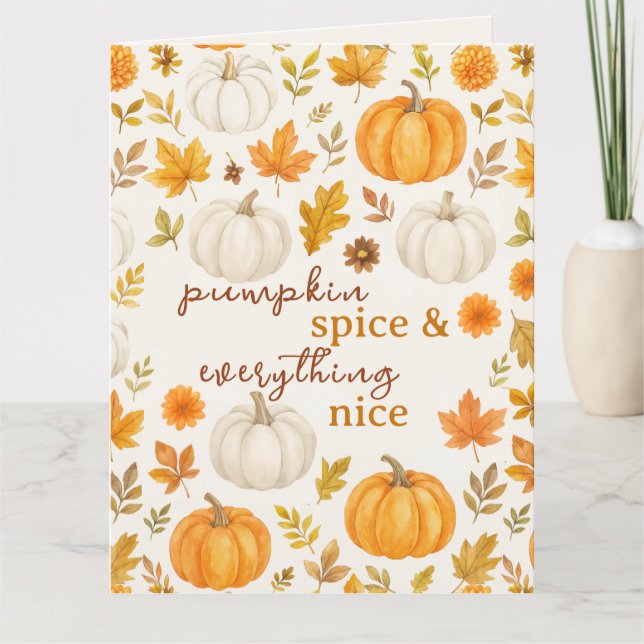 Cute Pumpkin Pattern | Thanksgiving  Card (Front)
