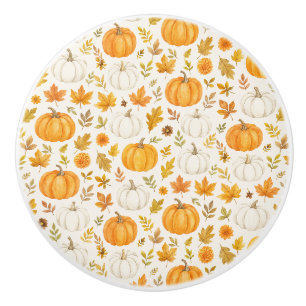 Cute Pumpkin Pattern Thanksgiving Ceramic Knob